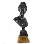Bust of a lady in bronze. 19th - 20th centuries