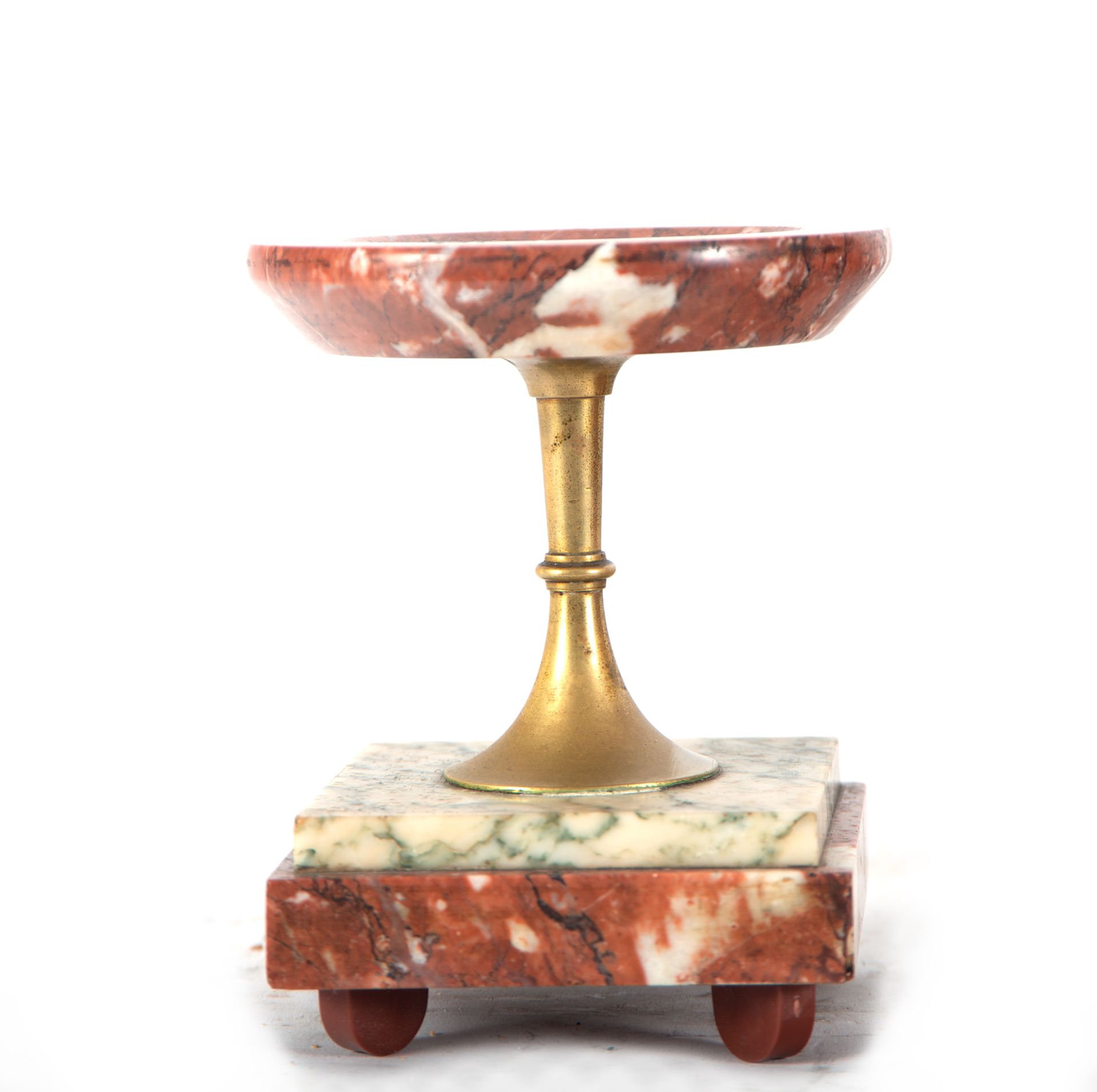 Art Nouveau garniture in pink and white marble with two goblets, early 20th century - Bild 5 aus 6