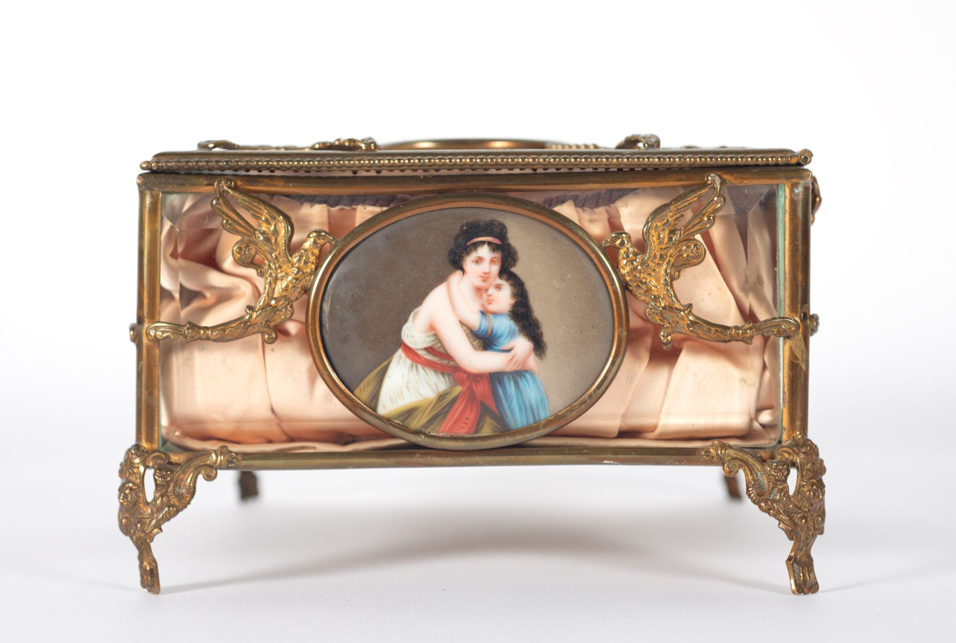 French bronze and enamel jewelry box, 19th century - Image 3 of 7