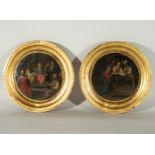 Pair of ovals, Italian school of the 17th century, representing the circumcision of Christ and Jesus