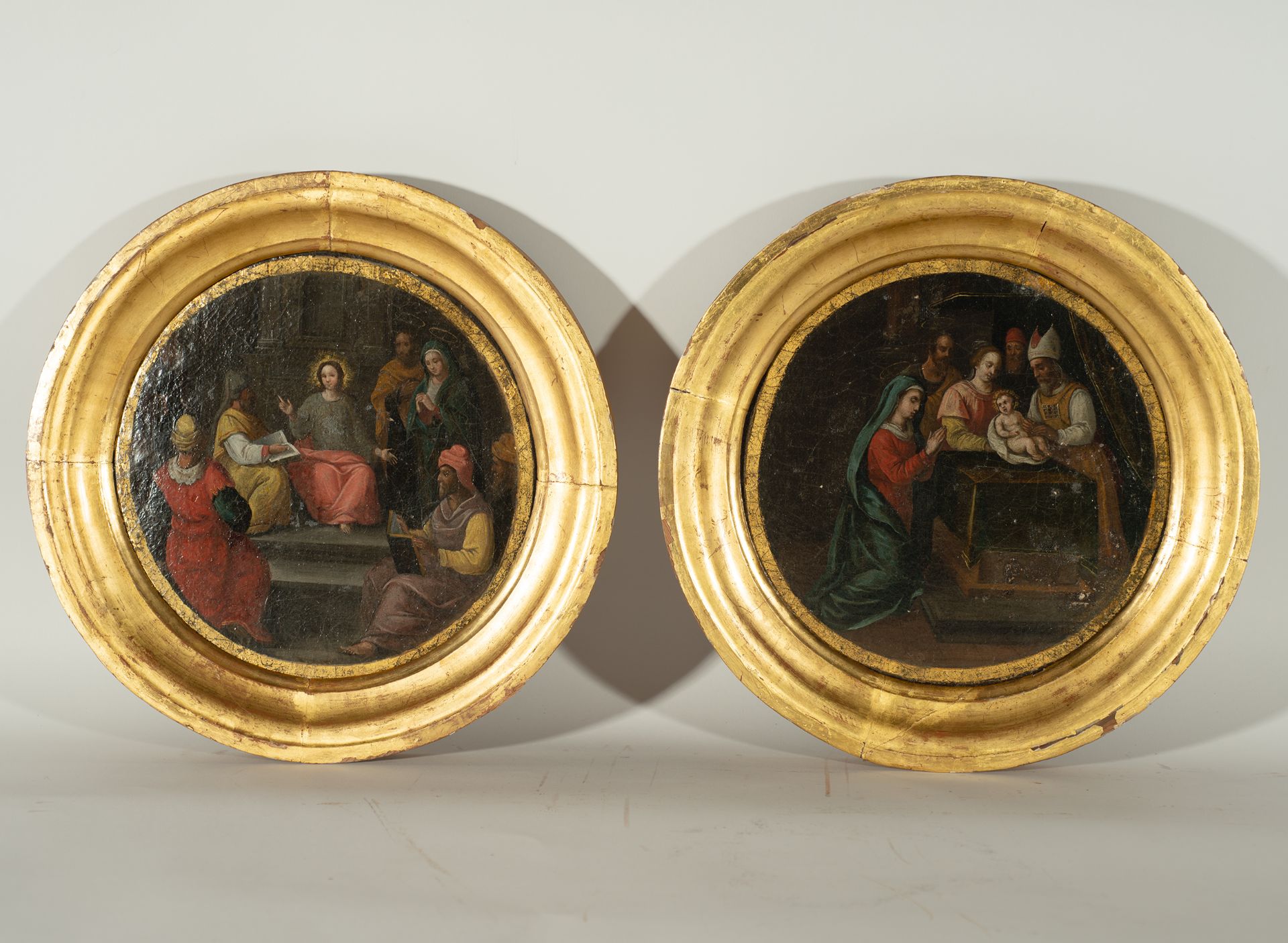 Pair of ovals, Italian school of the 17th century, representing the circumcision of Christ and Jesus