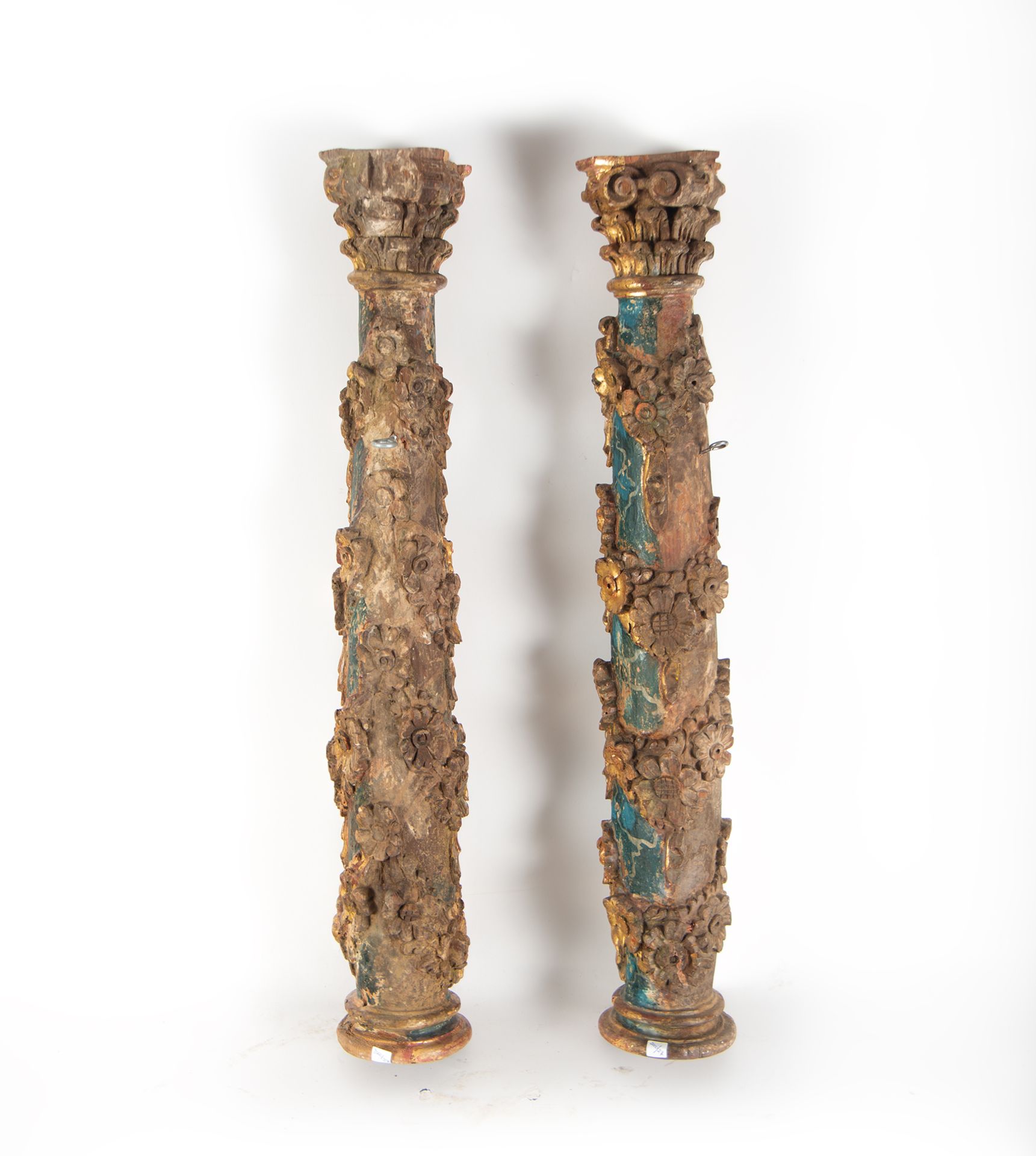 Pair of important Solomonic columns, 17th century - Image 6 of 8