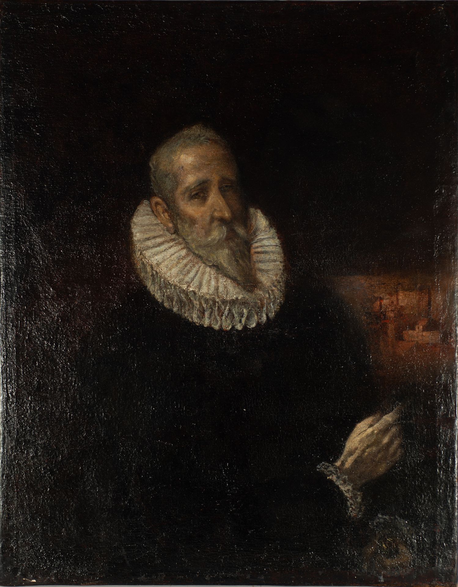 Portrait of Don Miguel de Cervantes, El Greco School, Toledo, 16th century