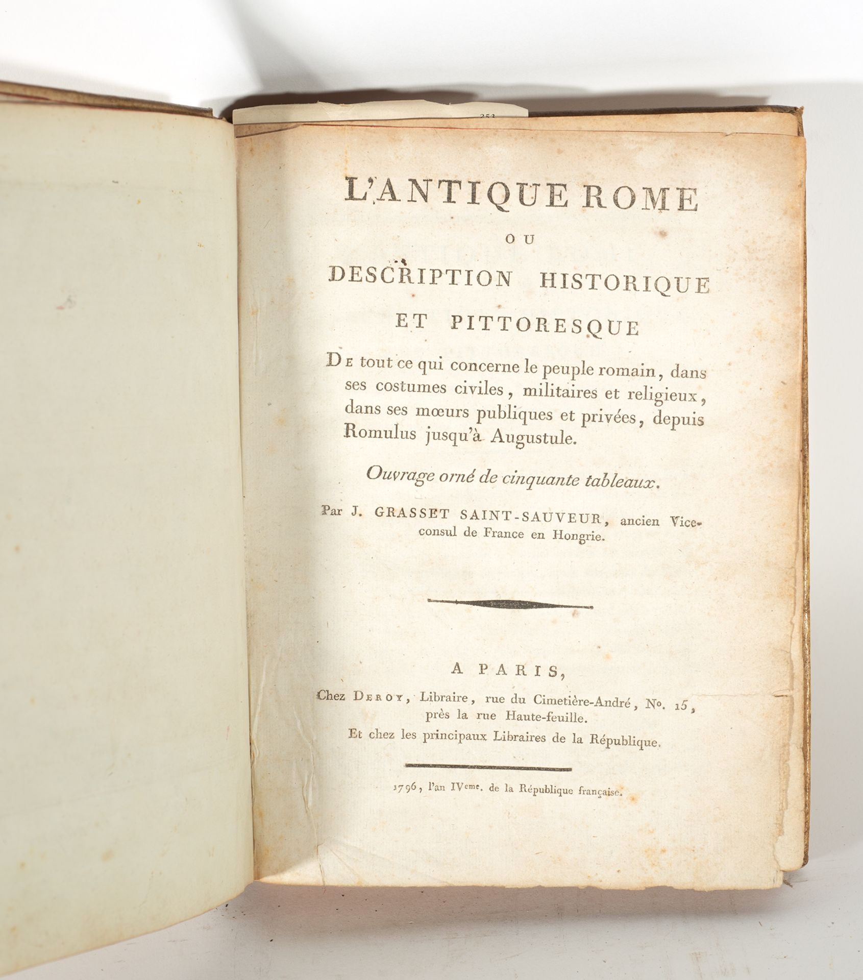 Compendium book on architecture and sculpture in Ancient Rome, 18th century, dated 1796, fourth year - Bild 3 aus 7