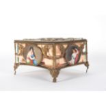 French bronze and enamel jewelry box, 19th century