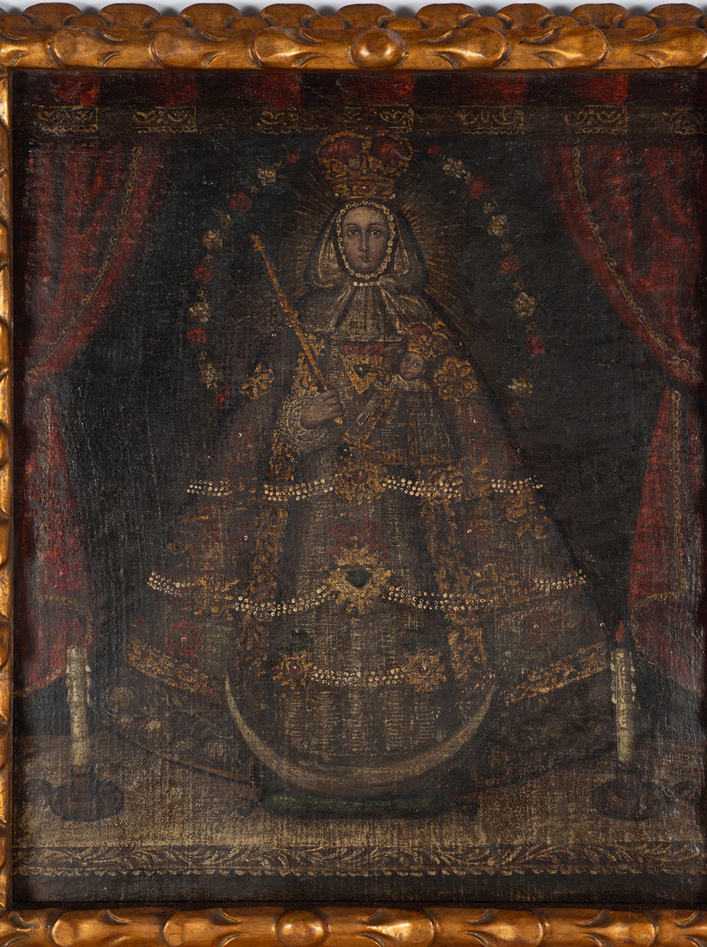 Virgen de la Candelaria, Cuzco colonial school from the 17th century - Bild 2 aus 7