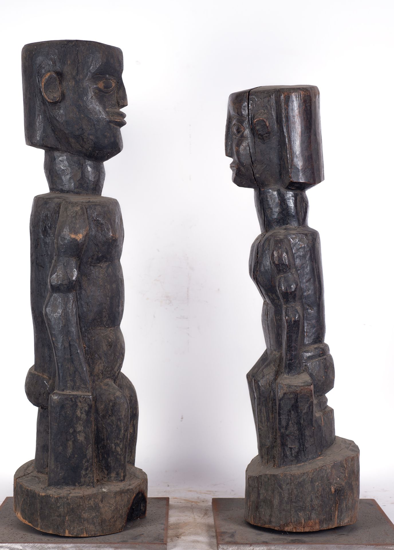 Pair of figures of man and woman, possibly Oceania - Image 5 of 6