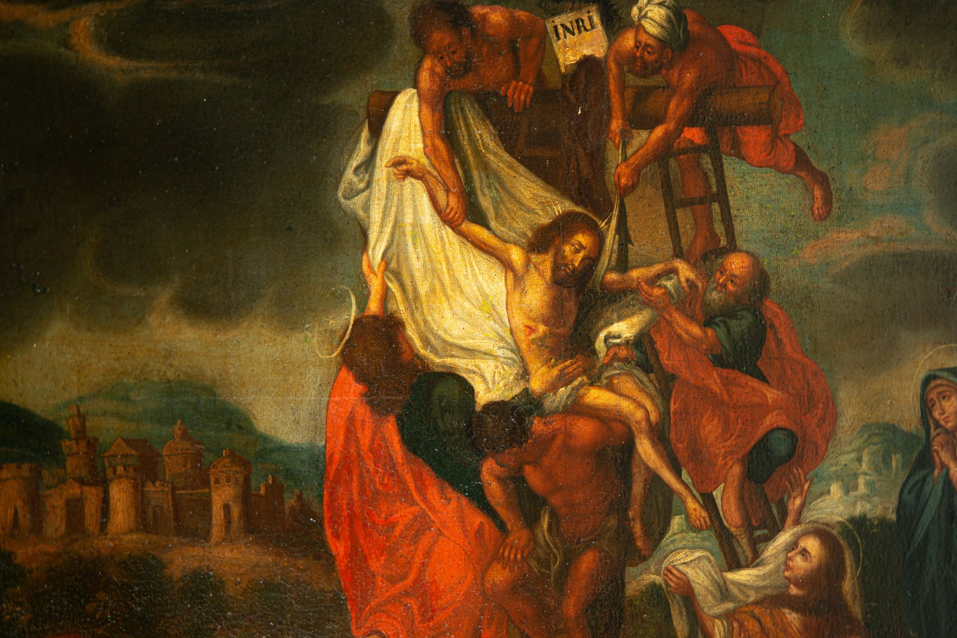 Jesus Descending from the Cross, Spanish school of the 17th century - Image 6 of 11