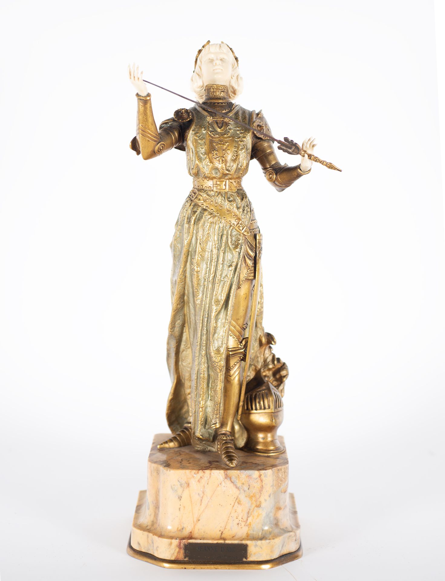 Chryselephantine sculpture representing Joan of Arc, signed René Paul Marquet (1875-1939)