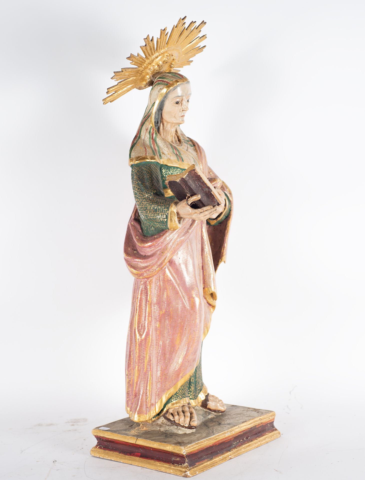 Carving of Santa Ana in wood, Spain, 18th century - Image 4 of 5