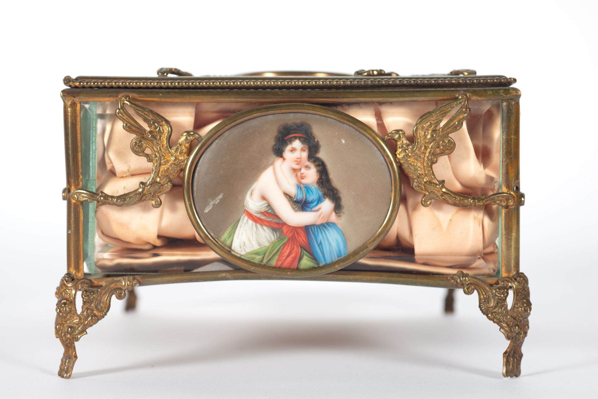 French bronze and enamel jewelry box, 19th century - Image 6 of 7