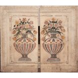 Pair of important wall frontals in the form of planters, Italy, 16th - 17th centuries