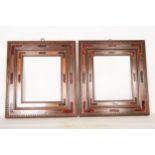 Pair of Dutch style frames in rosewood and bronze and tortoiseshell marquetry, 19th century