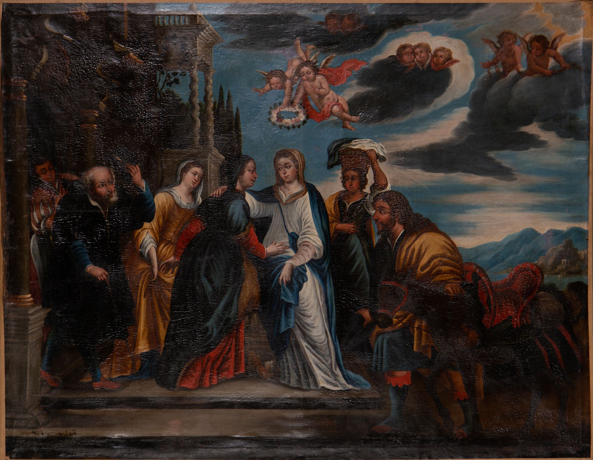 Coronation of the Virgin before Saint Anne and Saint Joachim, 17th century Spanish school - Bild 2 aus 10