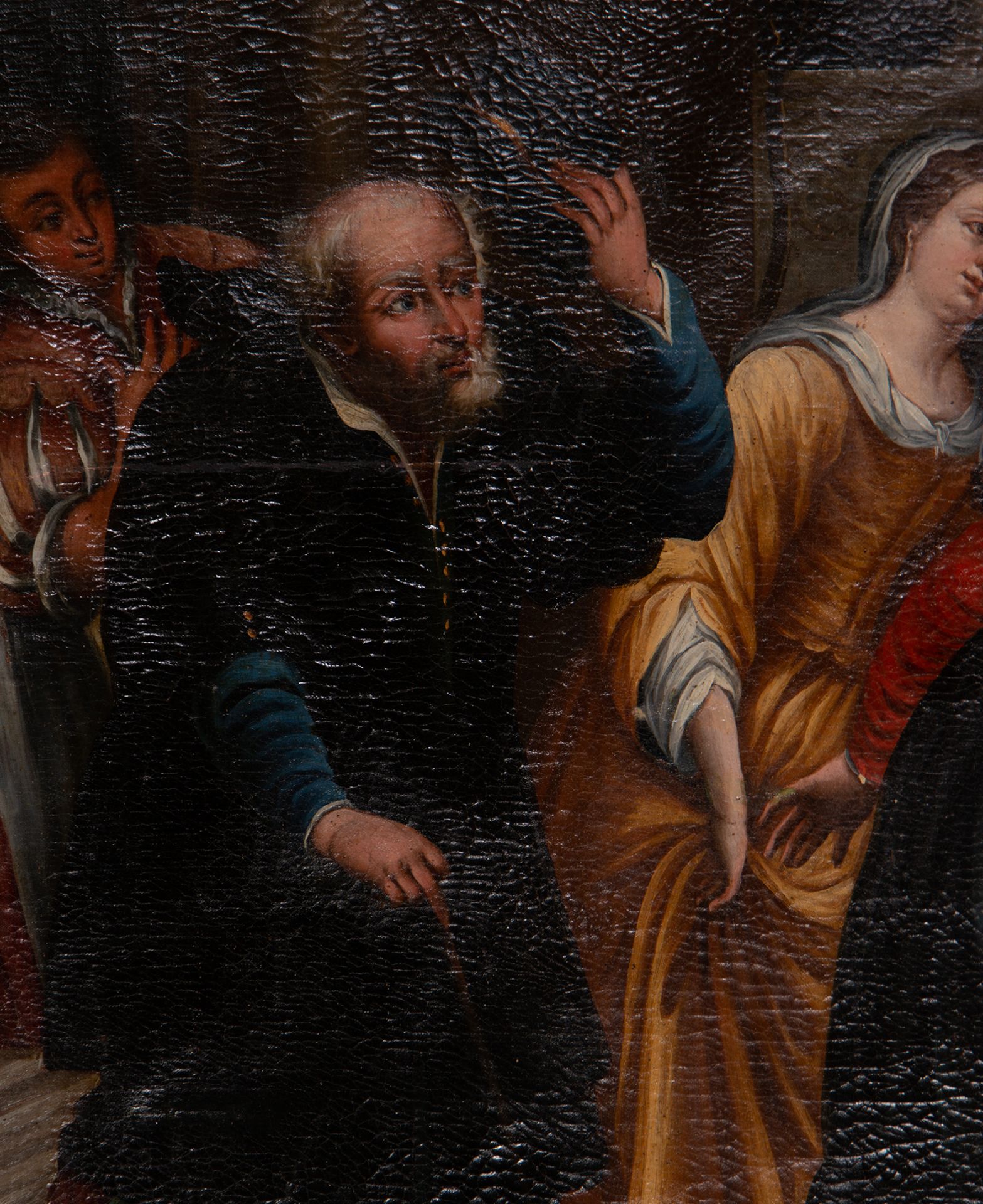 Coronation of the Virgin before Saint Anne and Saint Joachim, 17th century Spanish school - Bild 3 aus 10