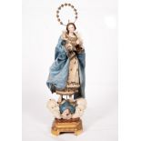 Important Neapolitan Immaculate Virgin in polychrome terracotta, Italian school of the 18th century