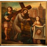 Jesus Carrying the Cross, New Spain colonial school of the 17th century