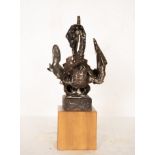Swan in Bronze, bronze sculpture signed Venancio Blanco (Salamanca, March 13, 1923 - Madrid, Februar