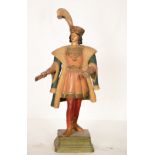 Knight sculpture in polychrome terracotta, 19th century Italian school