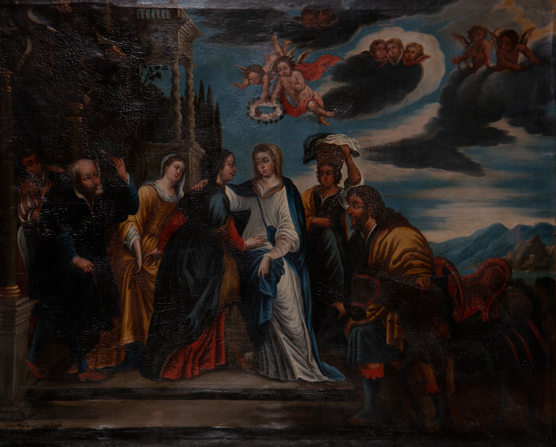 Coronation of the Virgin before Saint Anne and Saint Joachim, 17th century Spanish school