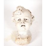 Carrara marble element with Angel's Head, Italian school of the 18th century