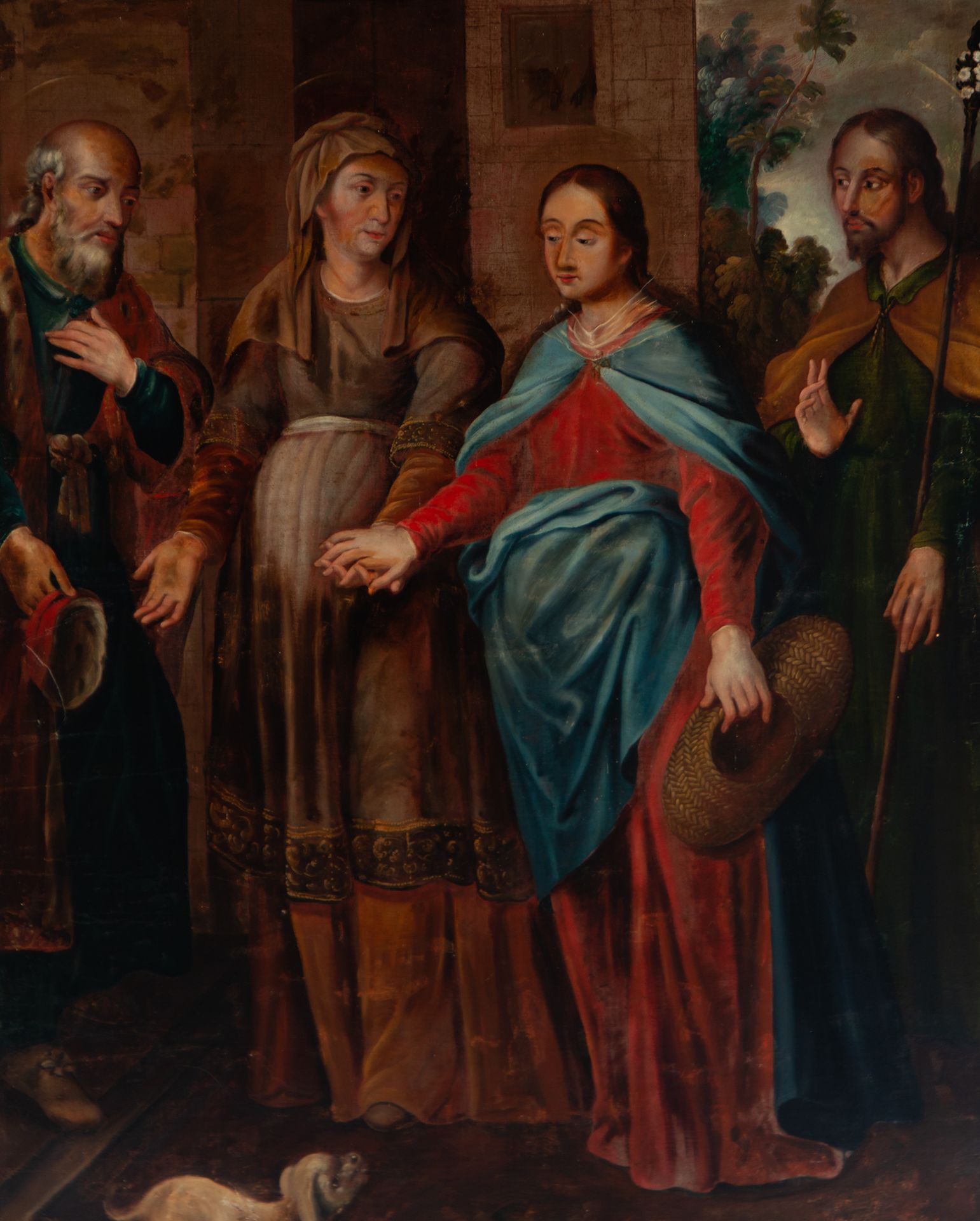Holy Family with Sainte Anne and Saint Joachim, Novohispanic colonial school from the 18th century - Image 2 of 13