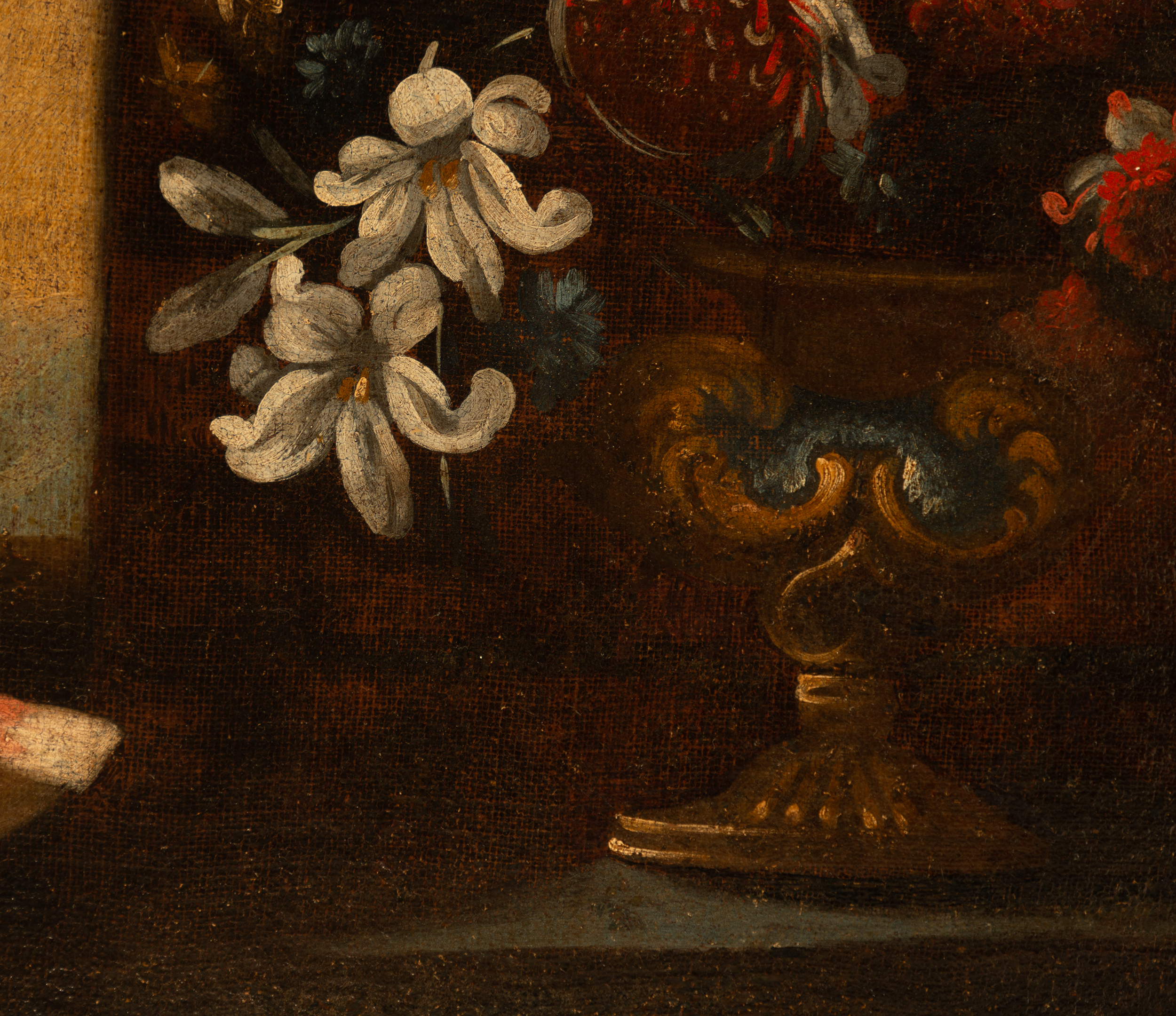 Still Life with Flowers and Watermelon, 17th century Majorcan school - Image 6 of 7