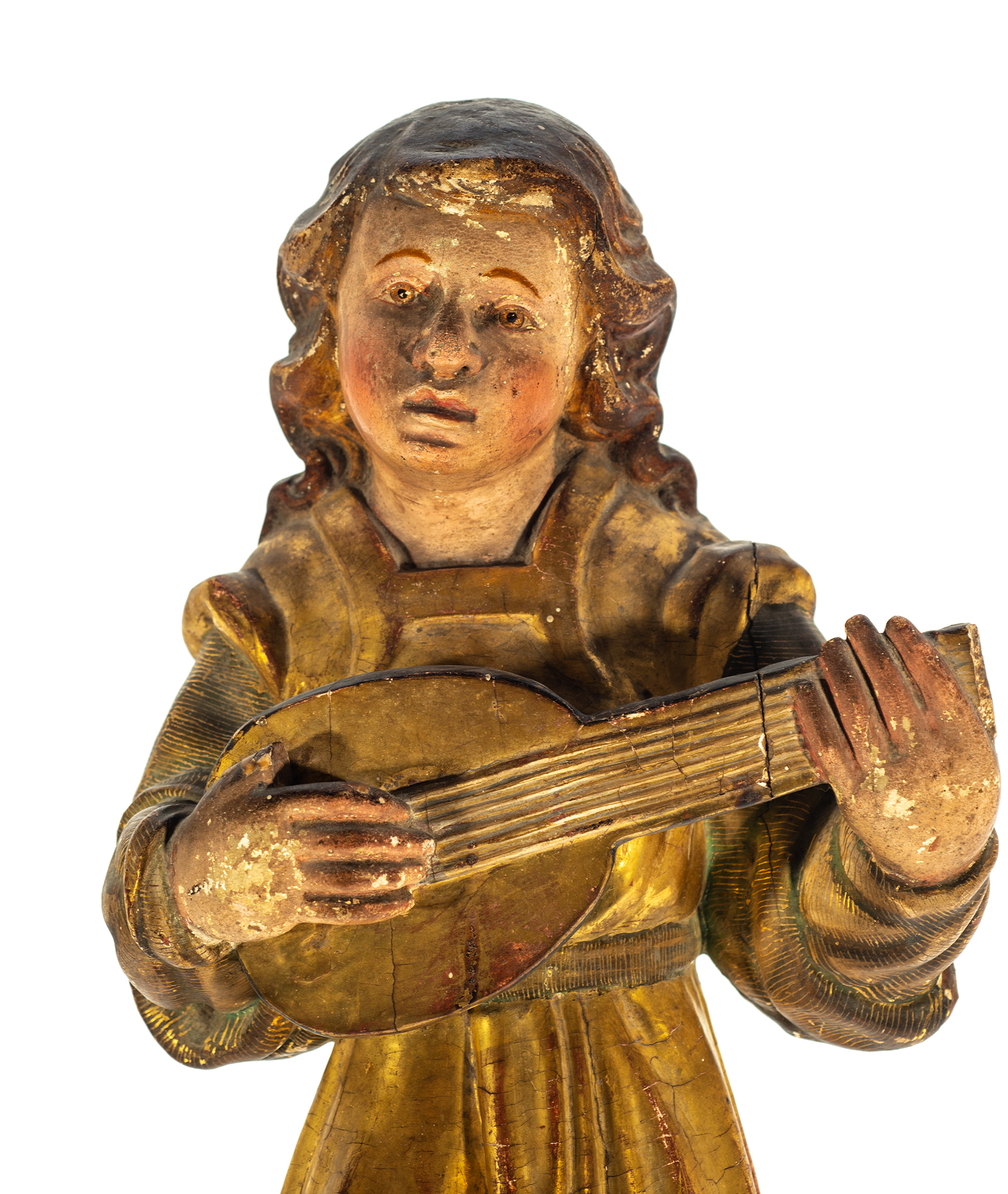 Musician angel, 17th century Spanish school - Image 2 of 5
