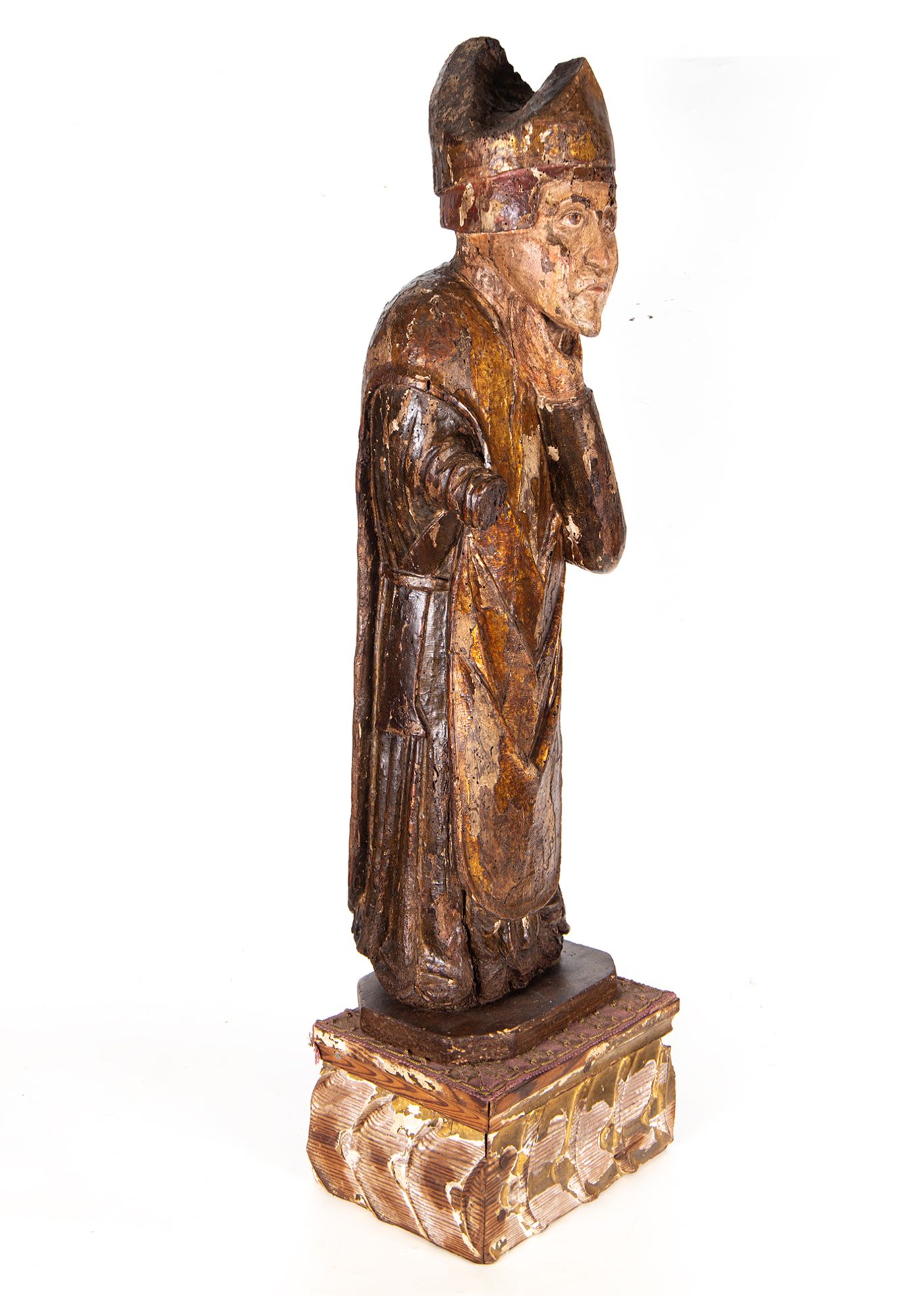 Important Late Romanesque Saint Augustine, 14th century Palentine school - Image 8 of 10