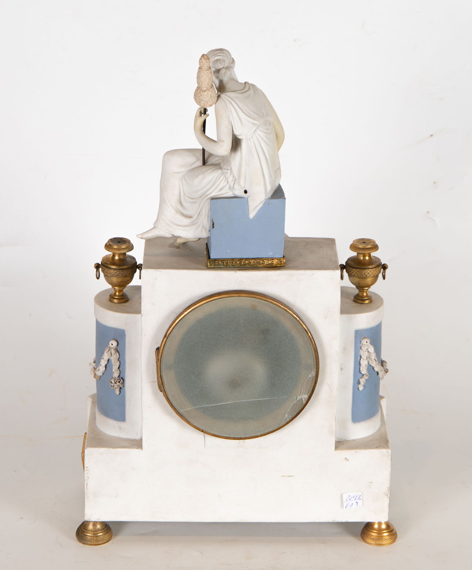 Empire Style Clock in Wedgwood porcelain and gilt bronze, 19th century French school - Image 11 of 11