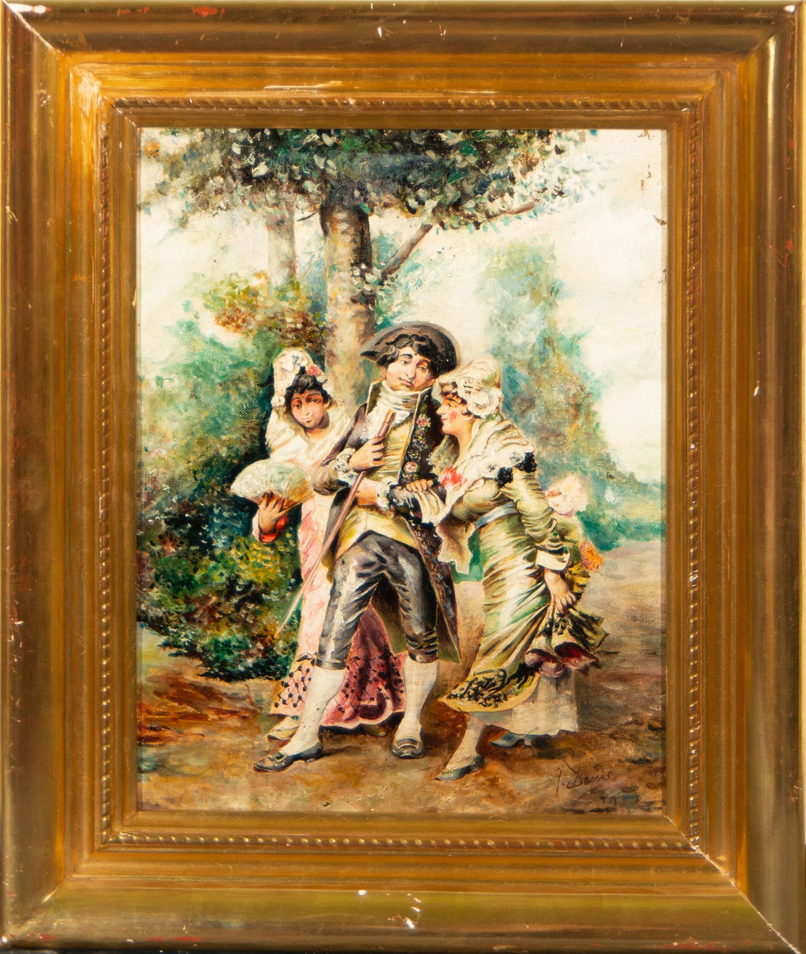 Couple of Ladies with Nobleman, Romanticist school of the 19th century