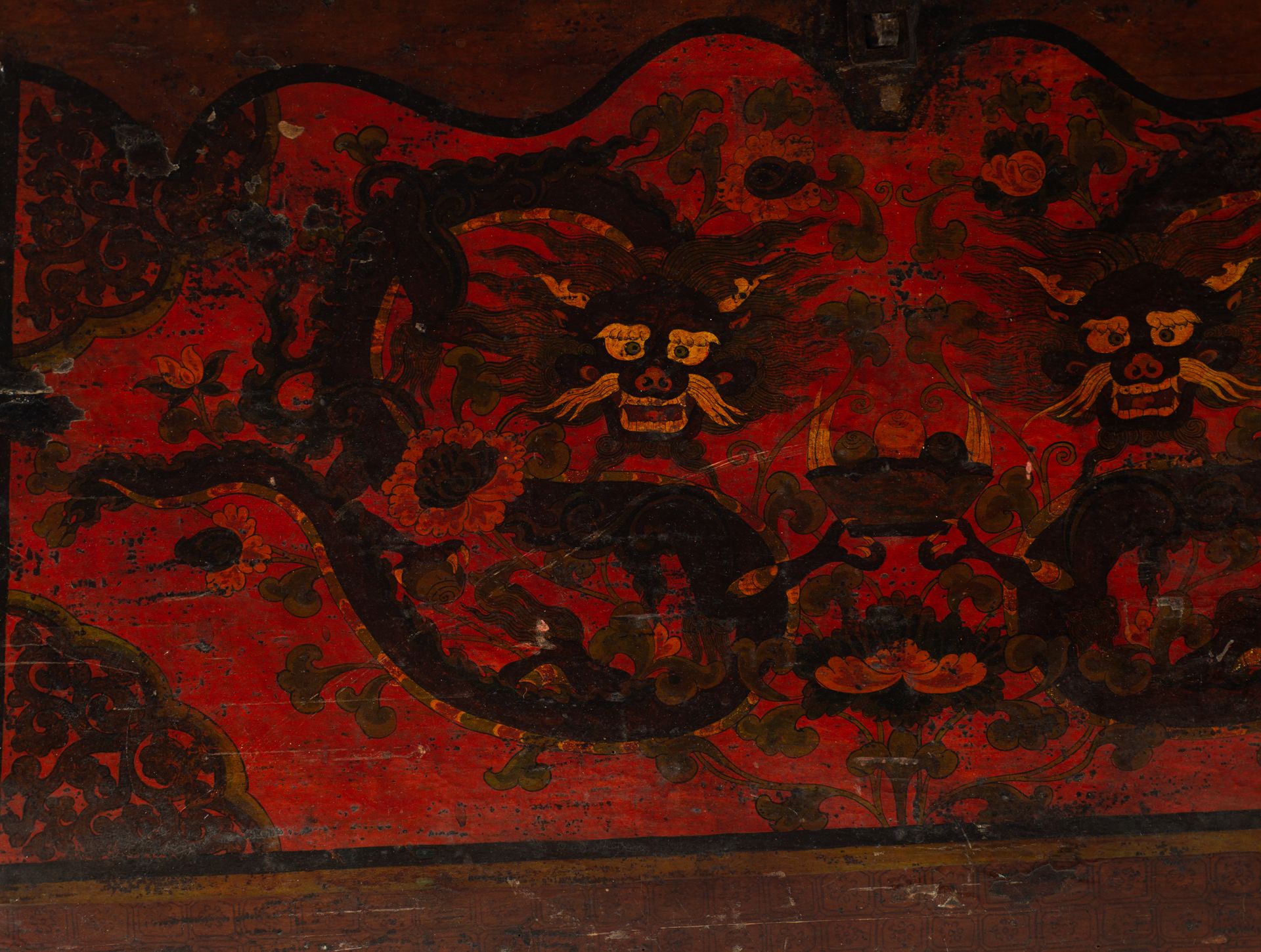 Rare Tibetan chest, 17th - 18th century - Image 3 of 9