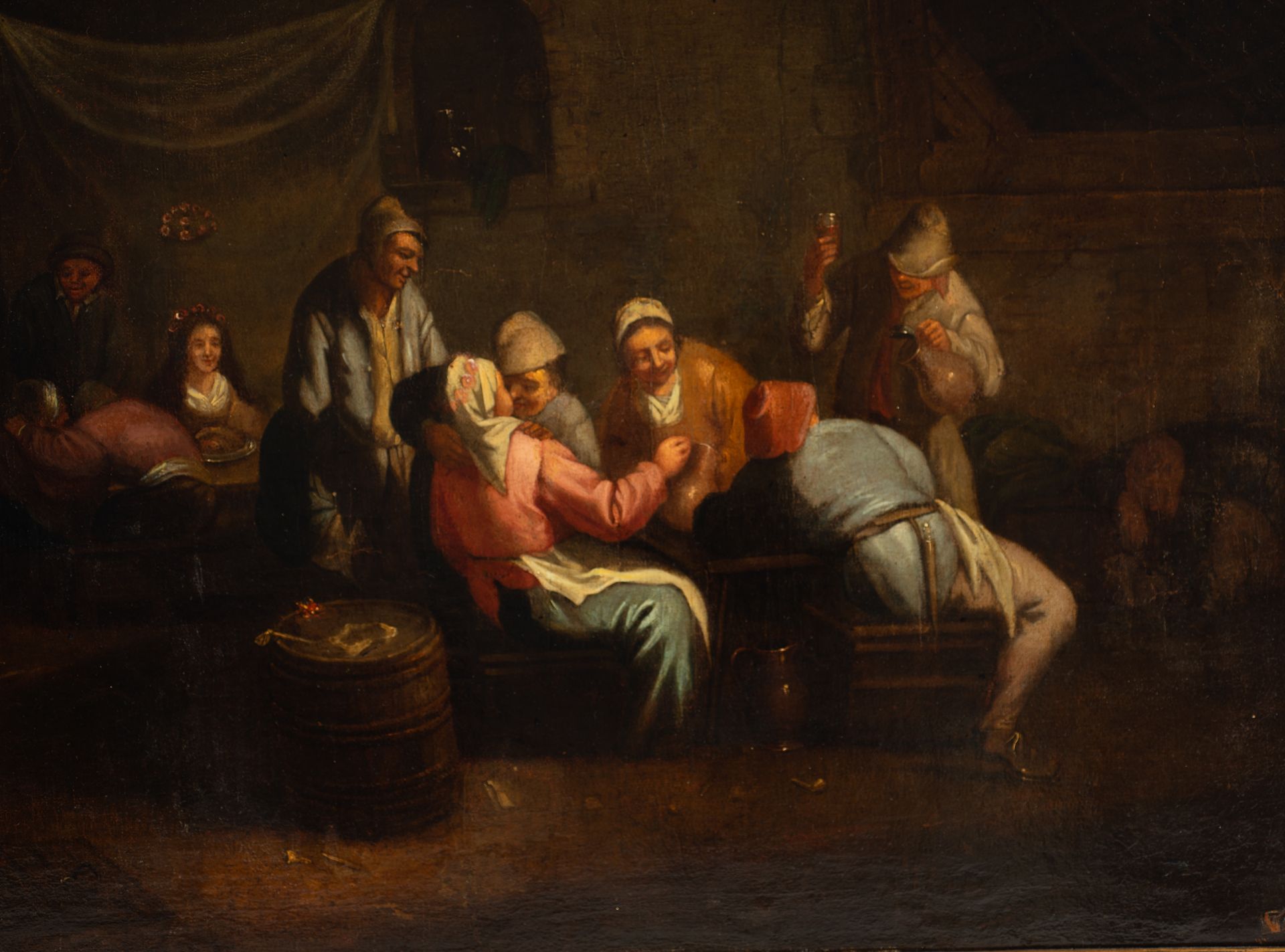 Tavern scene, signed "D. Teniers Fec.?", 17th century Flemish school - Bild 3 aus 9