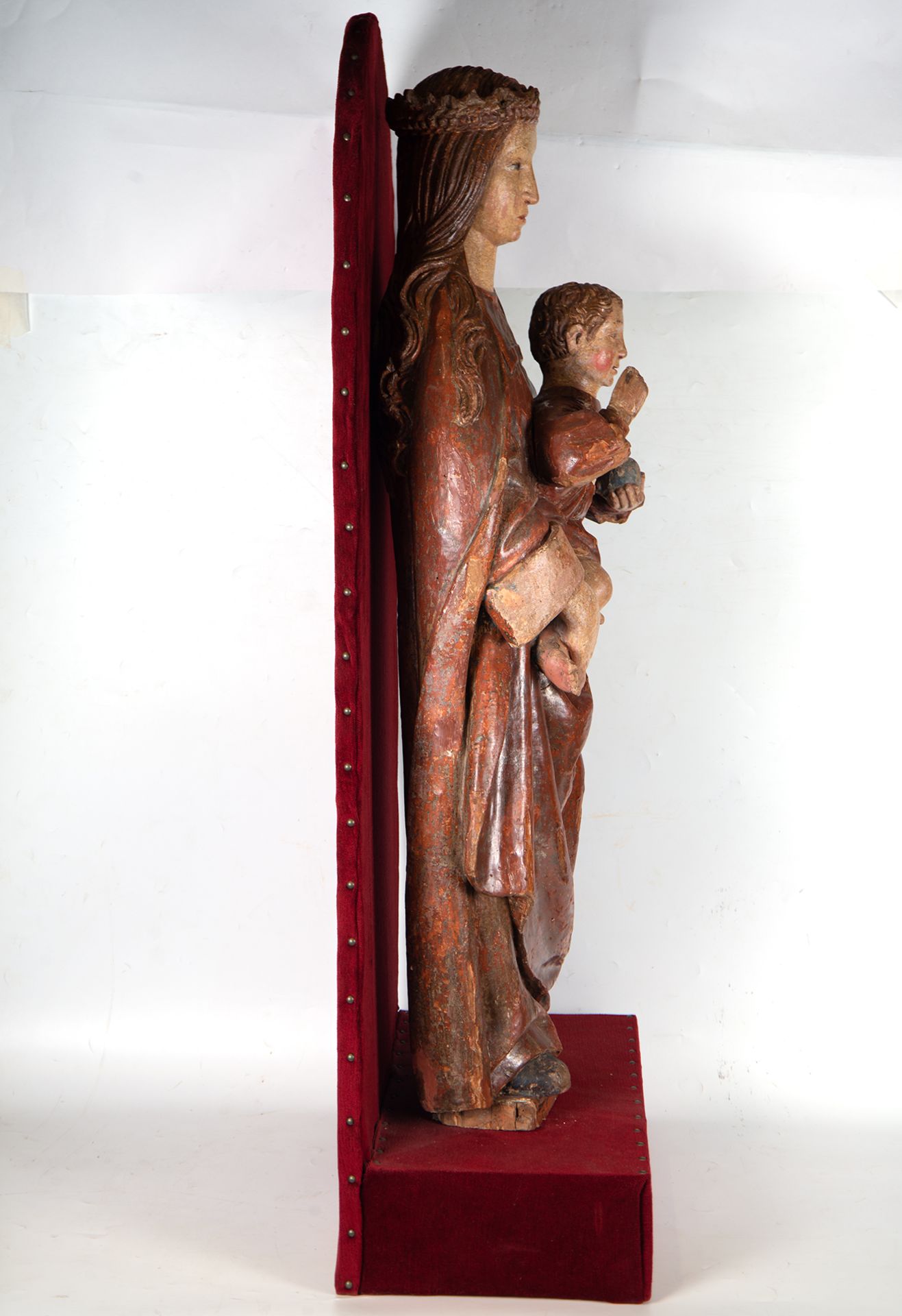 Large Virgin of Mechelen with Child in Arms, school of Mechelen, XV - XVI century - Image 10 of 18