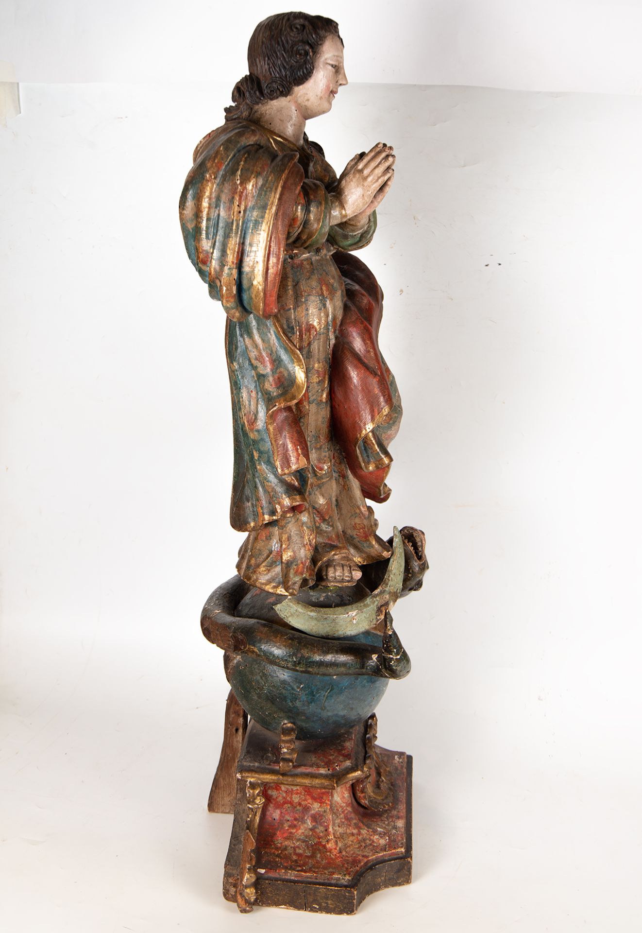 Immaculate Virgin in wood, Quito Colonial School of the 17th century - Bild 13 aus 16