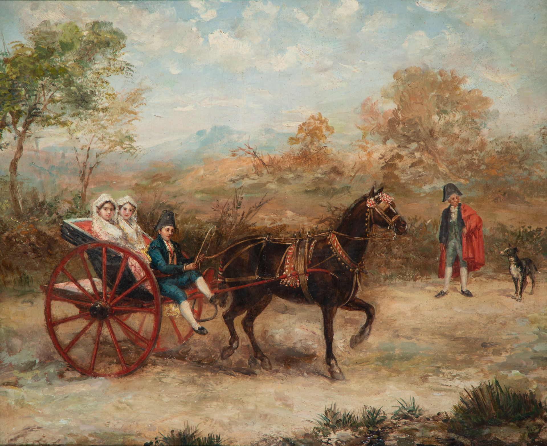 Spanish Ladies in a Carriage, Andalusian school of the 19th century - Bild 5 aus 6
