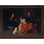 "Holy Family", following the models of Bartolomé Esteban Murillo, 19th century Spanish school