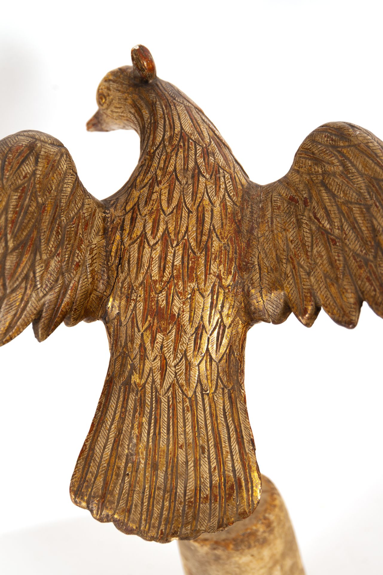 Dove representing the Holy Spirit in gilded wood, possibly Mexican colonial school, 17th century - Bild 6 aus 11