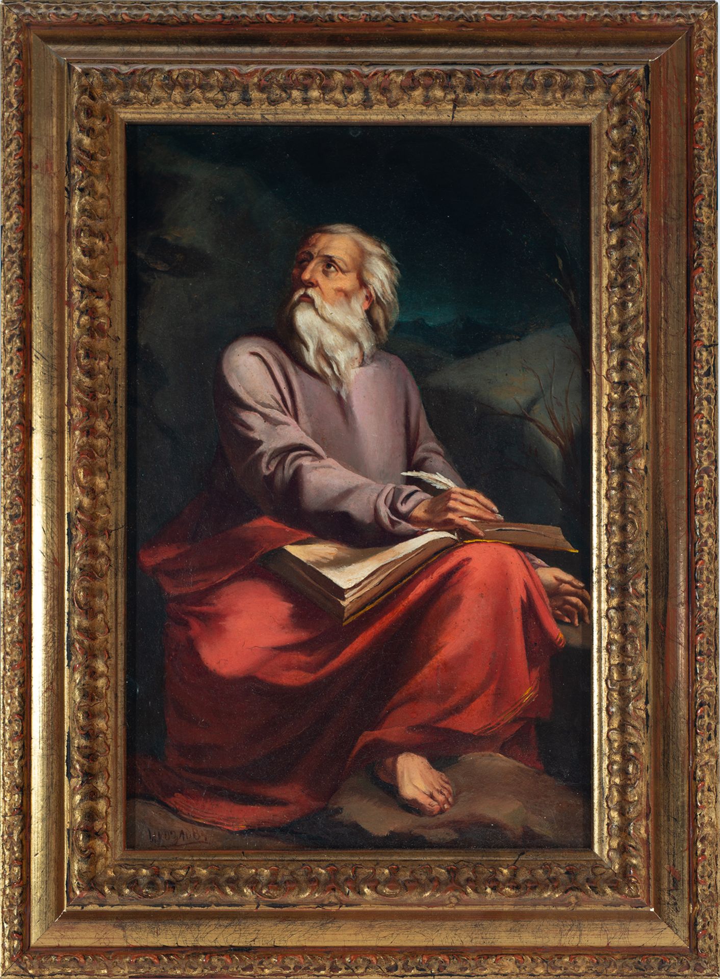 Saint John of Patmos, 19th century Russian school, dated 1884