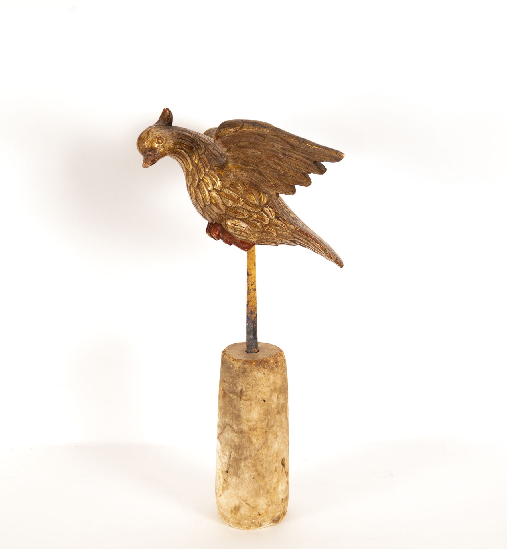 Dove representing the Holy Spirit in gilded wood, possibly Mexican colonial school, 17th century - Bild 2 aus 11