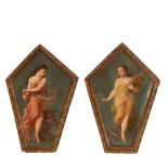 Pair of Portraits of Juno and Ceres, neoclassicist school of the 19th century