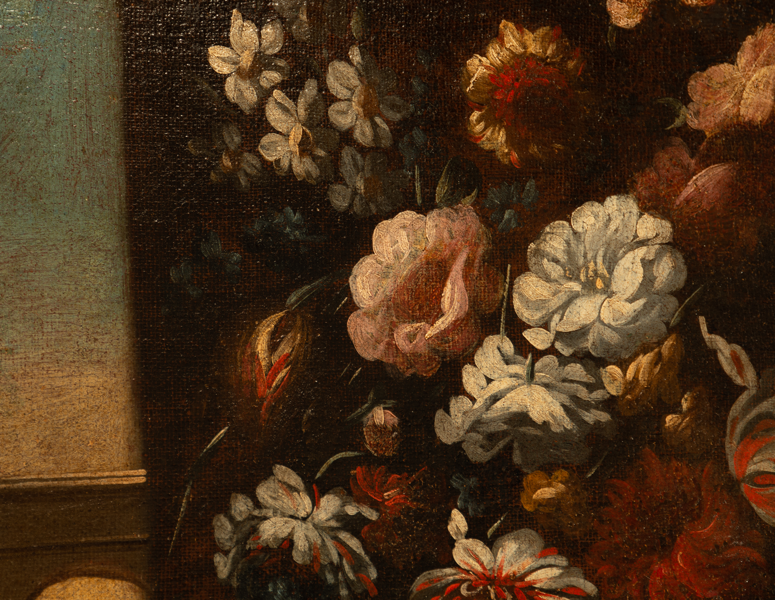 Still Life with Flowers and Watermelon, 17th century Majorcan school - Image 5 of 7
