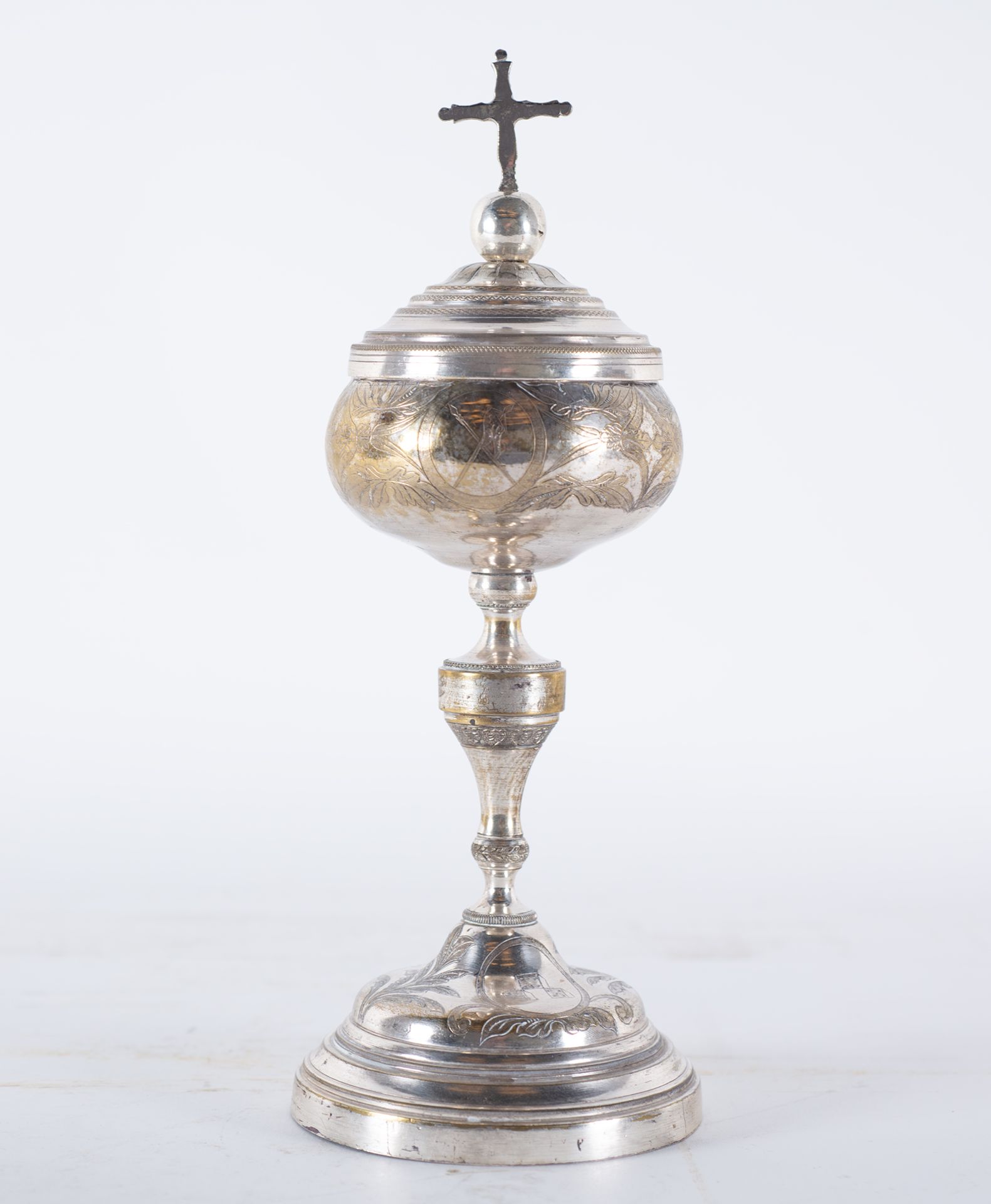 Ciborium in silver metal, 19th century