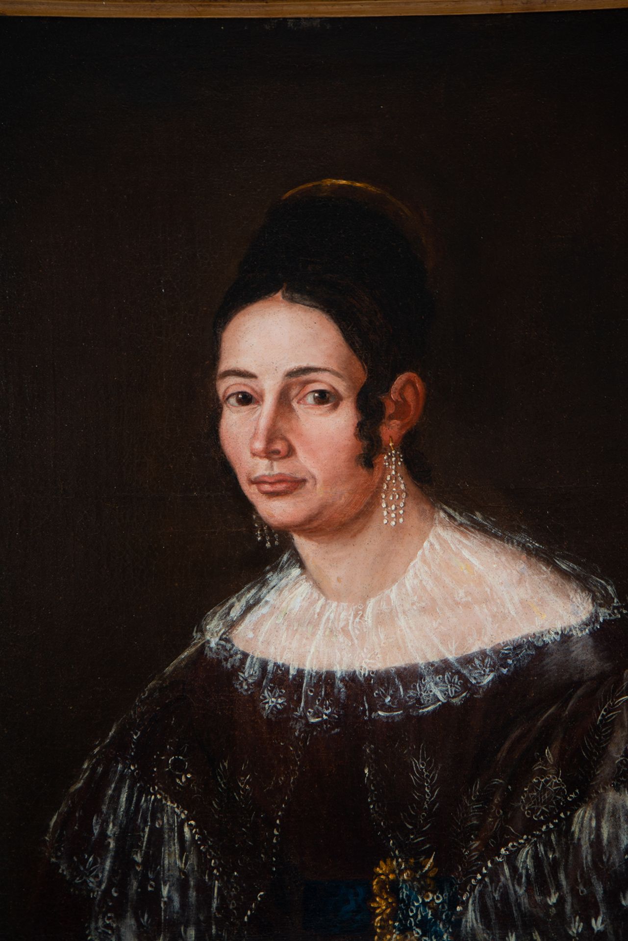 Lady portrait, 19th century Spanish school - Image 6 of 6