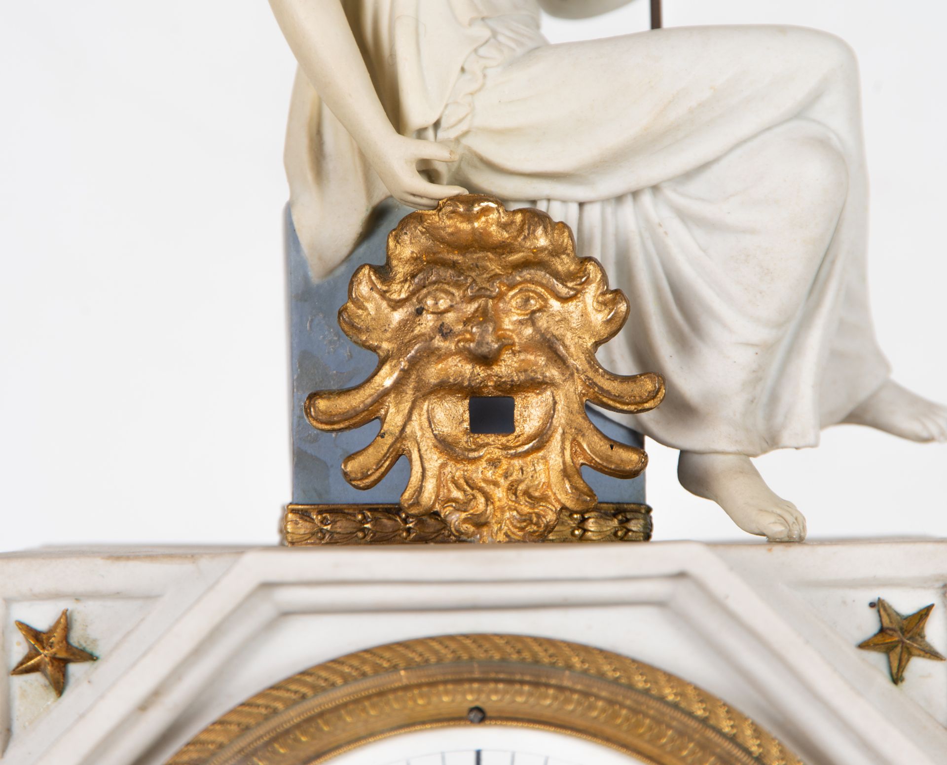 Empire Style Clock in Wedgwood porcelain and gilt bronze, 19th century French school - Image 3 of 11