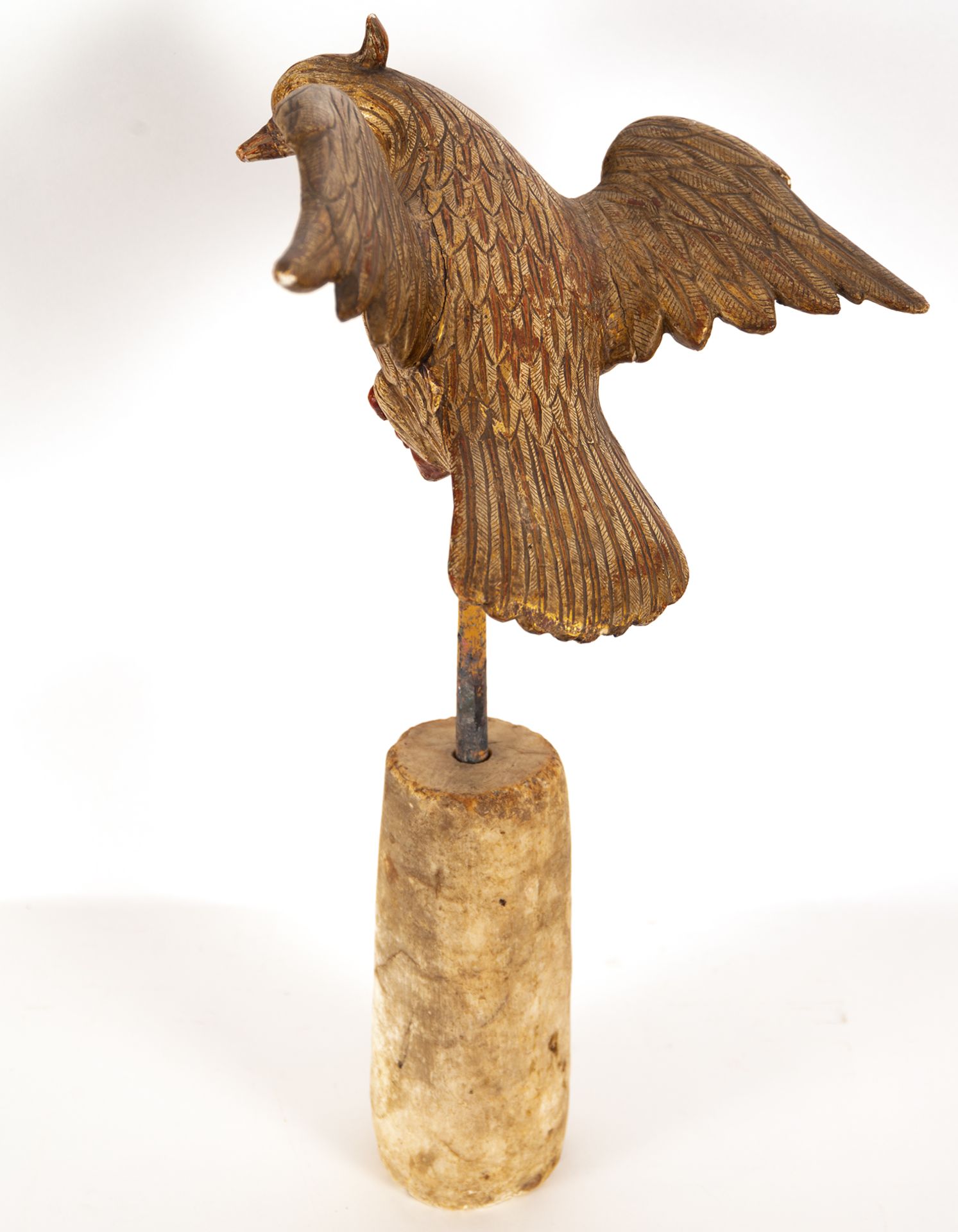 Dove representing the Holy Spirit in gilded wood, possibly Mexican colonial school, 17th century - Bild 3 aus 11