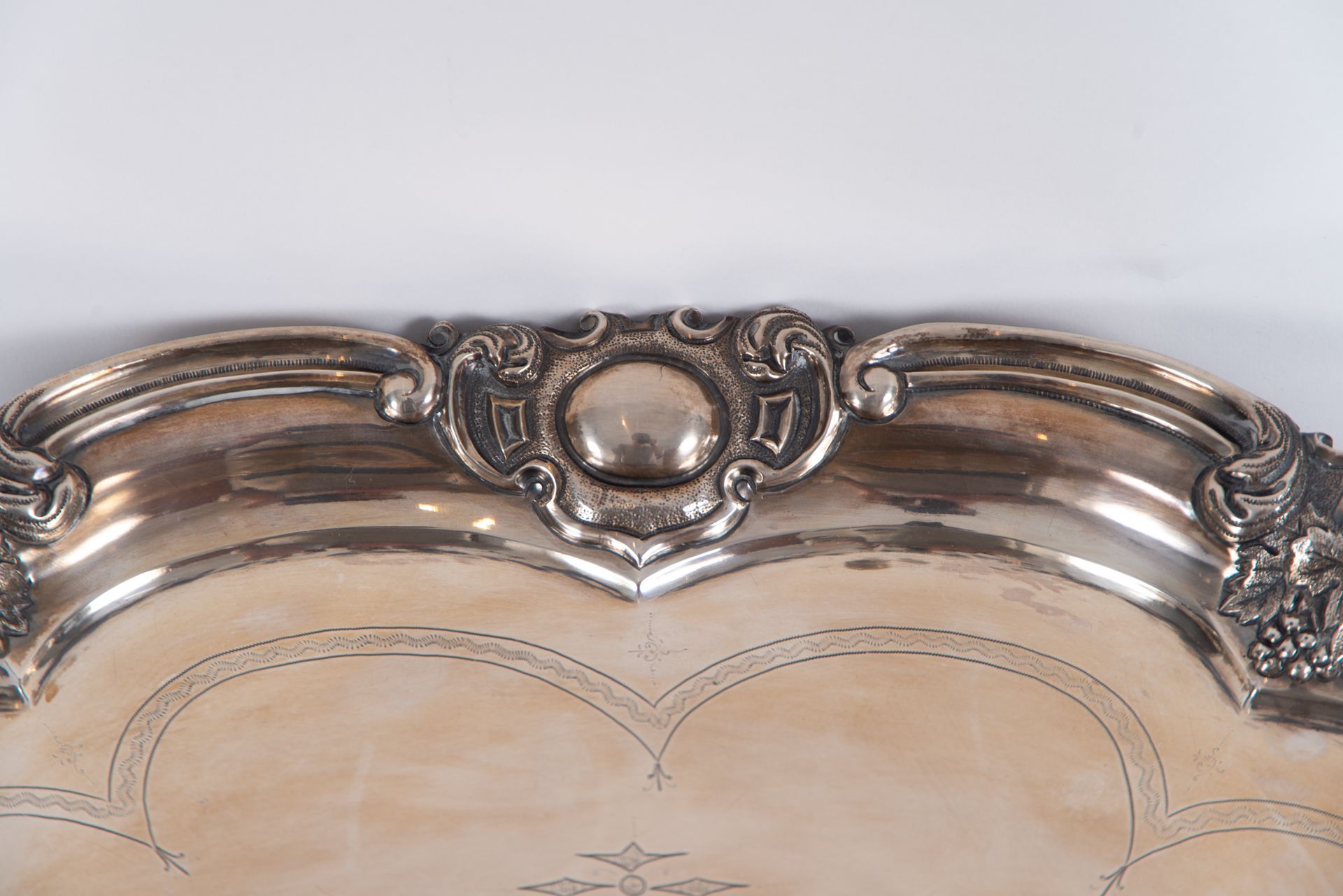 Silver tray, Barcelona marks, Rovira silversmith punches, 19th century - Bild 6 aus 8