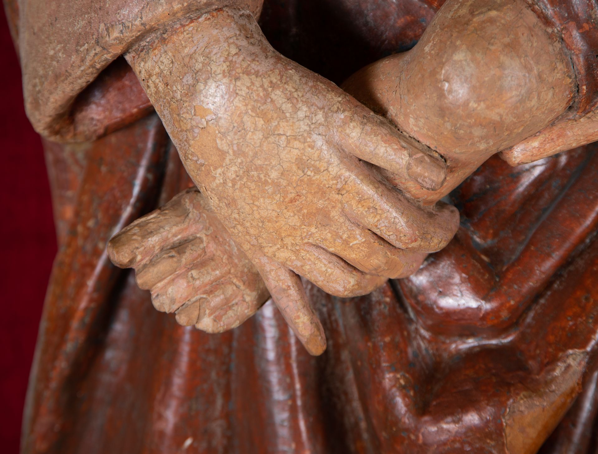 Large Virgin of Mechelen with Child in Arms, school of Mechelen, XV - XVI century - Image 6 of 18