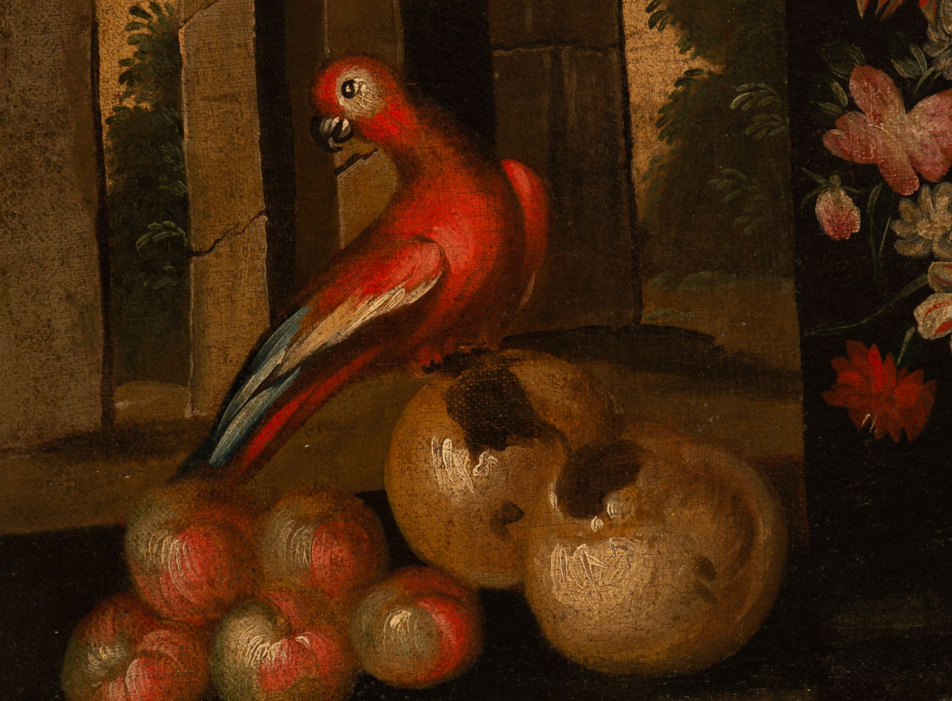 Still Life with Flowers and Parrot, 17th century Mallorca school - Bild 3 aus 7