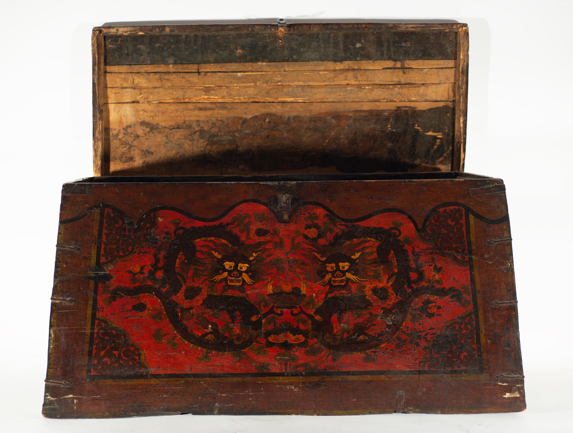 Rare Tibetan chest, 17th - 18th century - Image 9 of 9